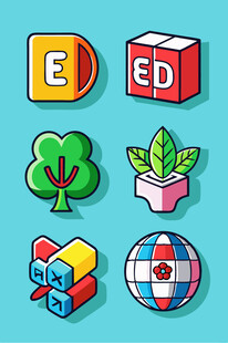 多彩教育相关图标集合