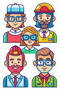 多彩职业人物头像集合