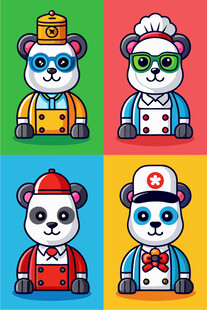 熊猫角色扮演卡通形象