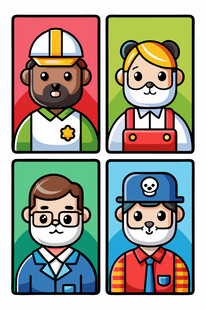不同职业人物头像集合