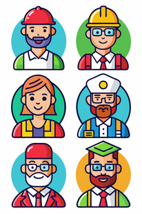 多样职业人物头像集合