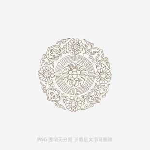复古圆形花纹图案设计