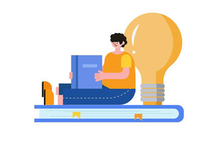 坐在书上用电脑的思考者