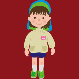 戴帽穿裙的可爱小女孩