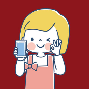 女孩手持手机比耶