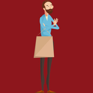 身着围裙的男士形象