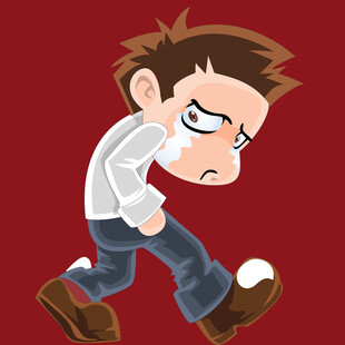 愤怒男孩大步前行