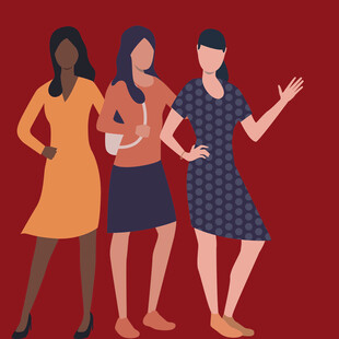 三位时尚女性的自信姿态