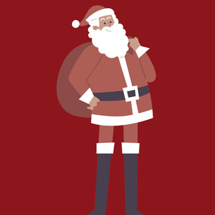 圣诞老人背着礼物袋