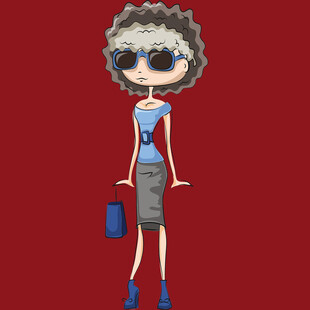 时尚老年女性卡通形象