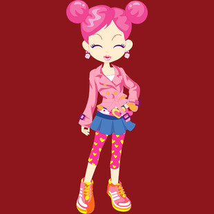 粉色系可爱卡通女孩形象