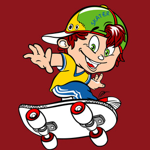 滑板少年酷炫滑行瞬间