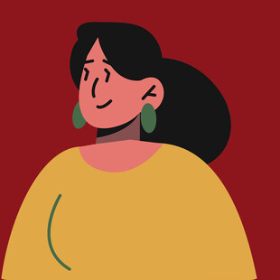 微笑的黄衣女士