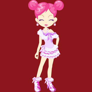 粉色双马尾可爱卡通女孩