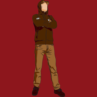 站立抱臂的男性角色