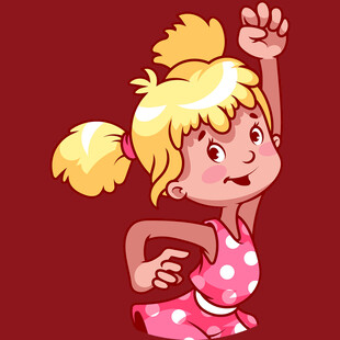 跳舞的金发小女孩