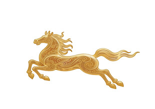金色奔腾骏马