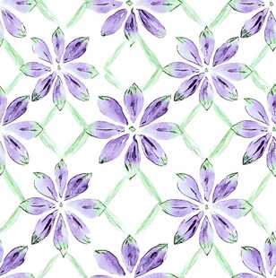 紫色花卉几何图案背景