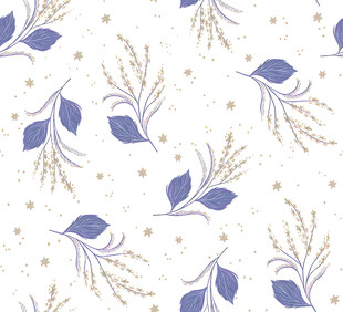 蓝金植物图案背景