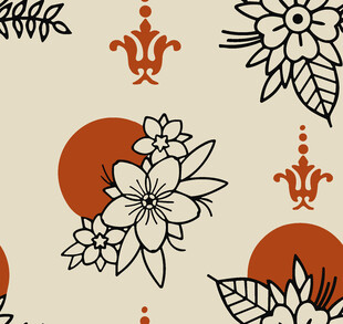 复古花卉图案设计