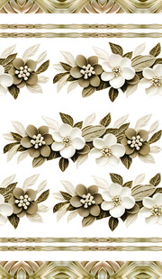 花卉藤蔓图案装饰边饰