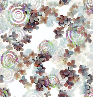 多彩花卉图案纹理背景