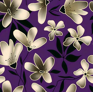 紫色背景上的精致花卉图案