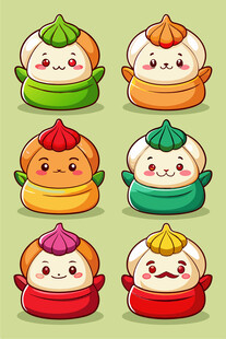 可爱卡通包子表情包集合