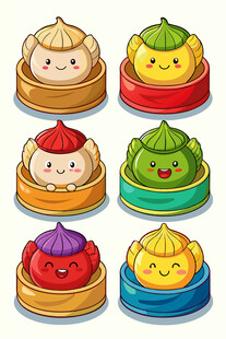 可爱卡通包子形象集合