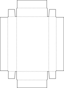 方形纸盒展开图设计模板