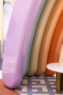 多彩弧形装饰时尚空间元素