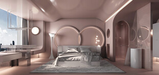 现代奢华风卧室室内设计