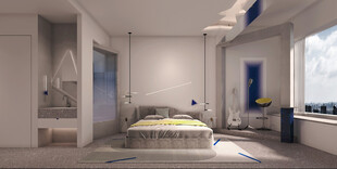 现代简约风卧室室内场景