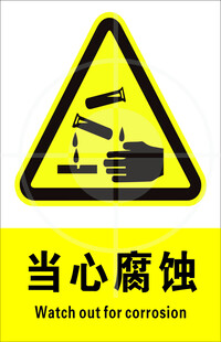 当心腐蚀 安全标识