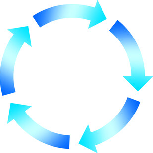 蓝色循环箭头图标