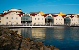 湖畔欧式建筑景观