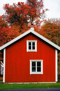 秋日红屋 自然田园景致