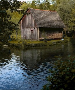 湖畔木屋 静谧自然之景