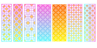 中式彩色琉璃窗格