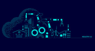 科技感十足的数字化城市工业景观