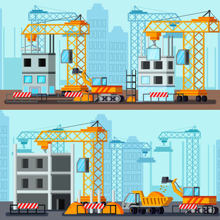 城市建筑工地场景