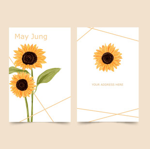 向日葵贺卡设计模板