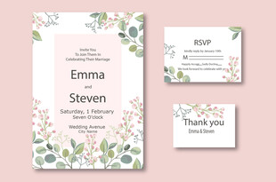 花卉婚礼请柬设计