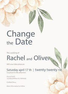 婚礼日期变更通知