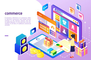 电商购物场景插画