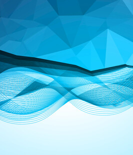 蓝色几何波浪抽象背景图