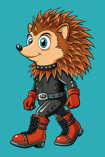 朋克风刺猬卡通形象