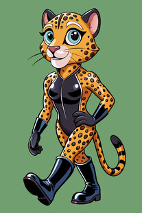 卡通猎豹女角色形象