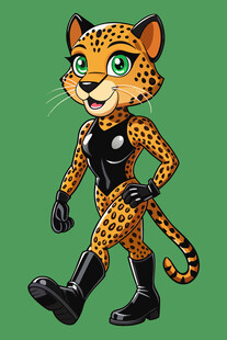 卡通猎豹拟人形象