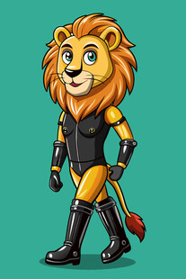 卡通狮子英雄形象
